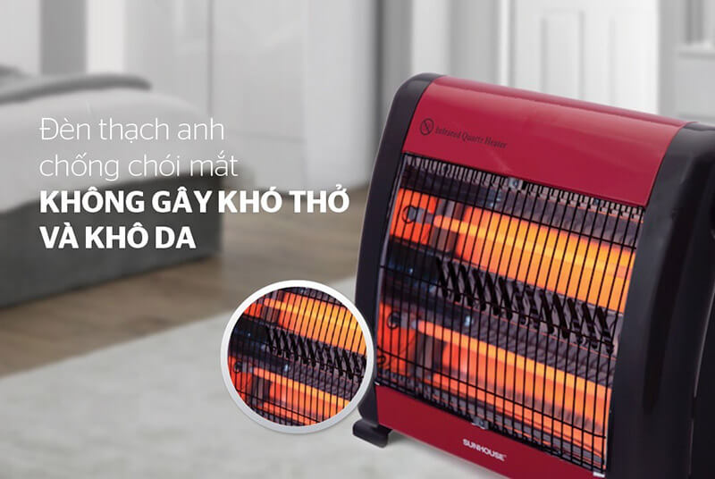 Sưởi điện hồng ngoại Sunhouse SHD7013 không gây khó thở và không khô da