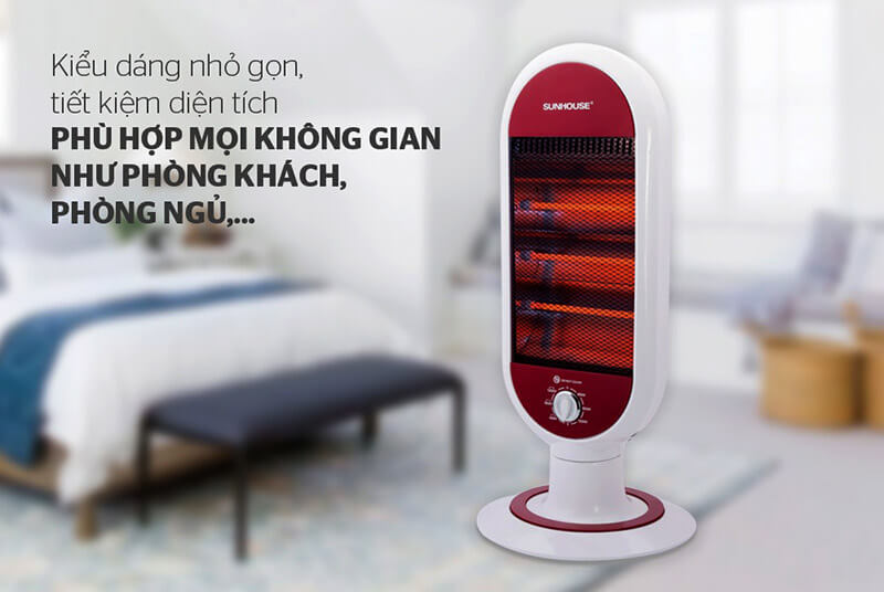 Đèn sưởi 3 bóng thạch anh Sunhouse SHD7022 phù hợp mọi không gian