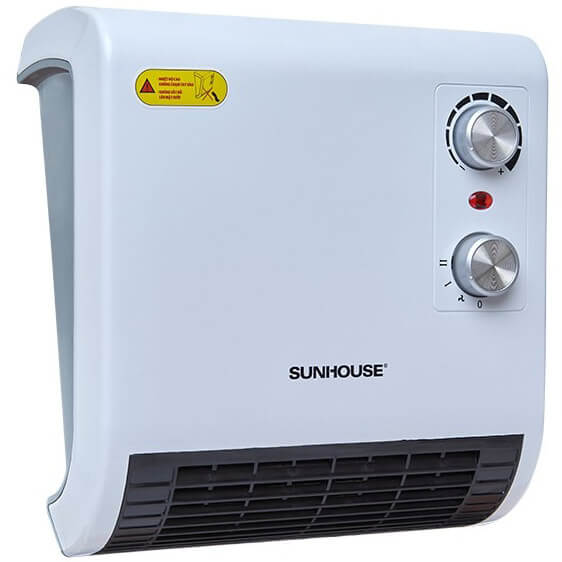 Quạt sưởi phòng tắm Sunhouse SHD3816W công suất 1850W có 2 chế độ ấm/mát và 2 mức nhiệt
