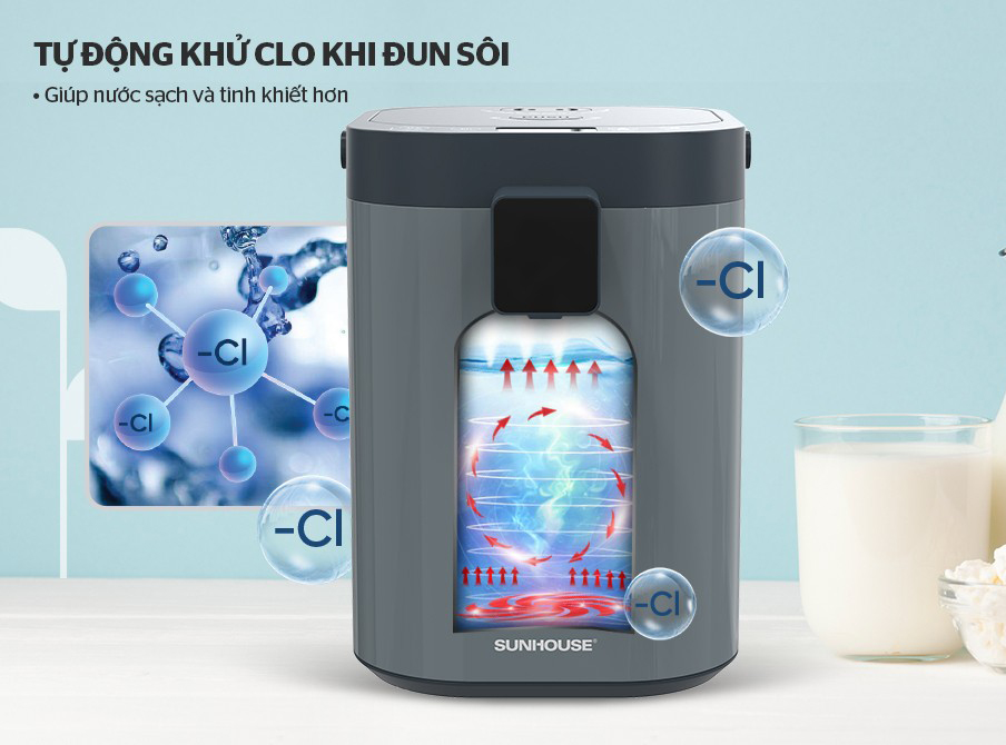 Tự Động Khử Clo Khi Đun Sôi