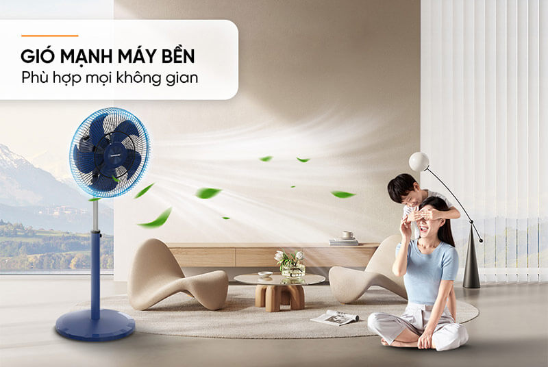 Quạt đứng Sunhouse 5 cánh SHD7382 gió mạnh máy bền