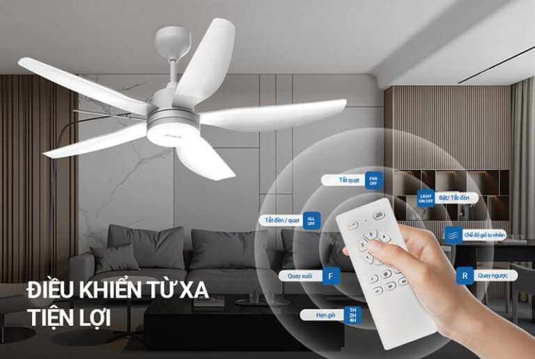 Quạt trần đèn trang trí Sunhouse Apex APF7686 có điều khiển từ xa