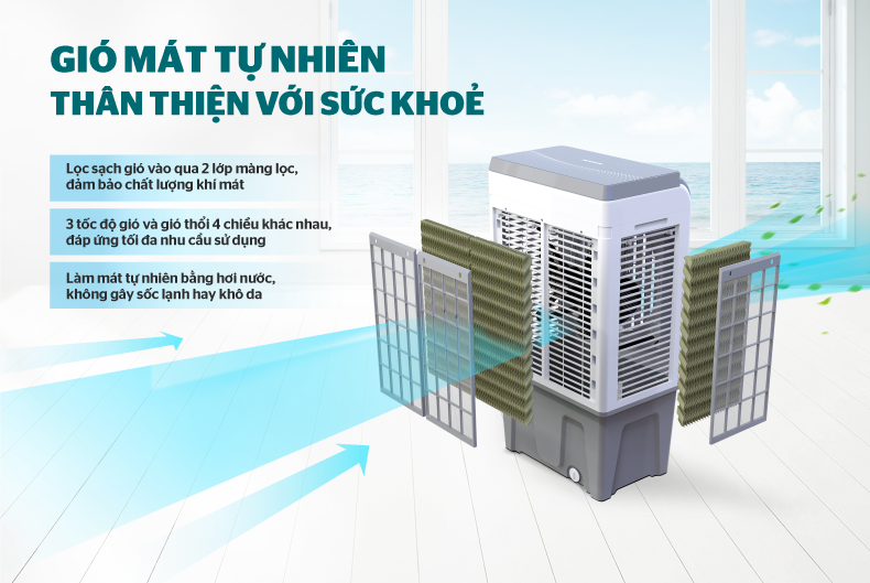 Làm mát tự nhiên, tốt cho sức khỏe cả gia đình