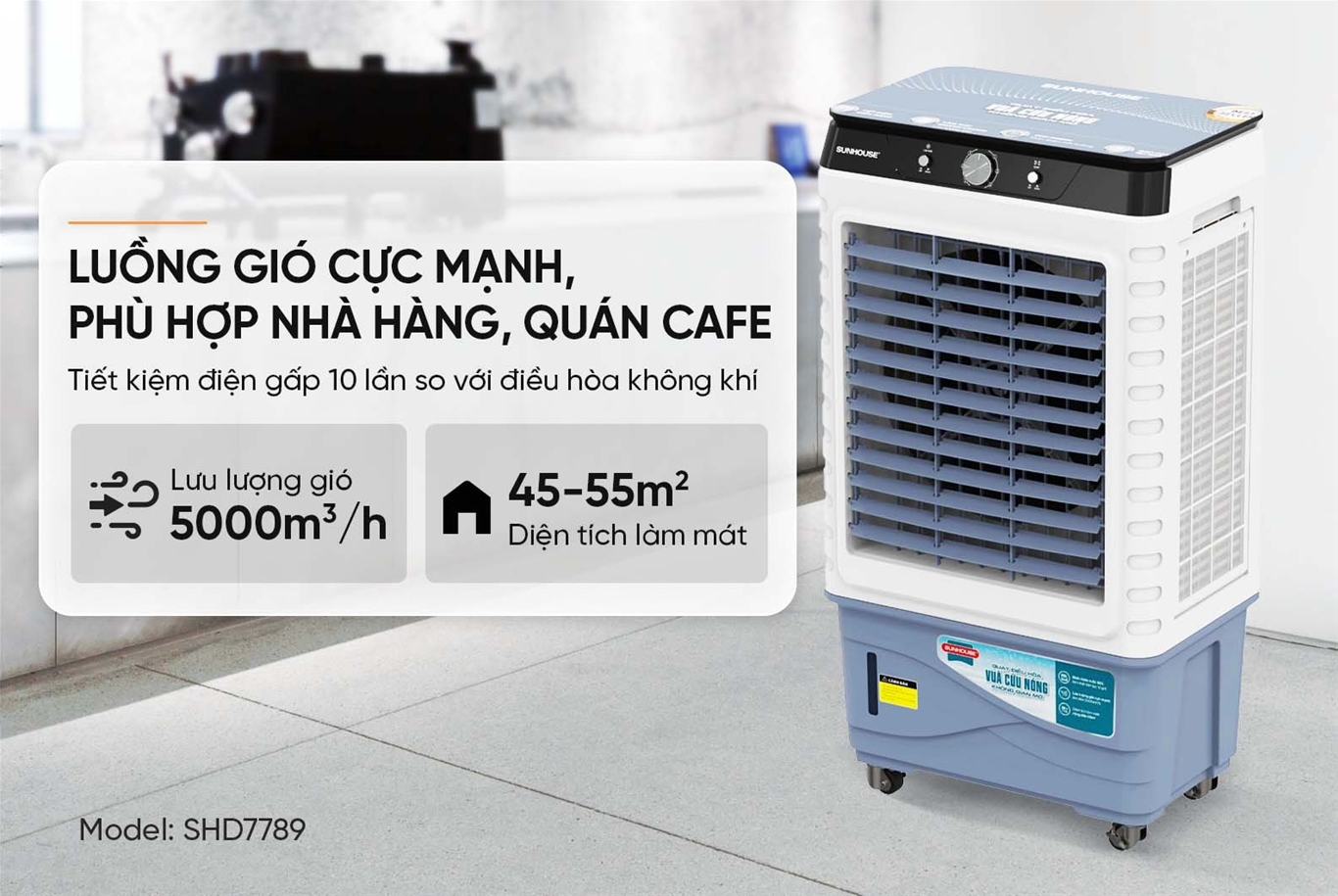 Luồng gió cực mạnh, phù hợp mọi không gian