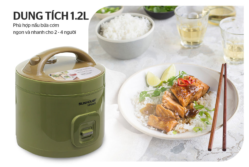 Dung tích 1.2L – Phù hợp cho gia đình 2–4 người
