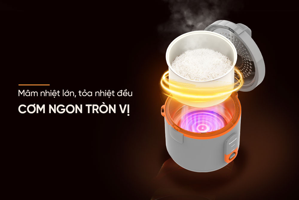 Mâm nhiệt lớn – Cơm ngon tròn vị, chín đều từng hạt