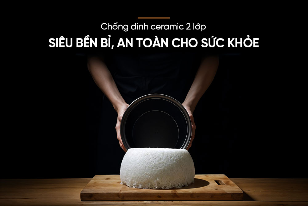 Lòng nồi chống dính Ceramic 2 lớp – An toàn và bền bỉ
