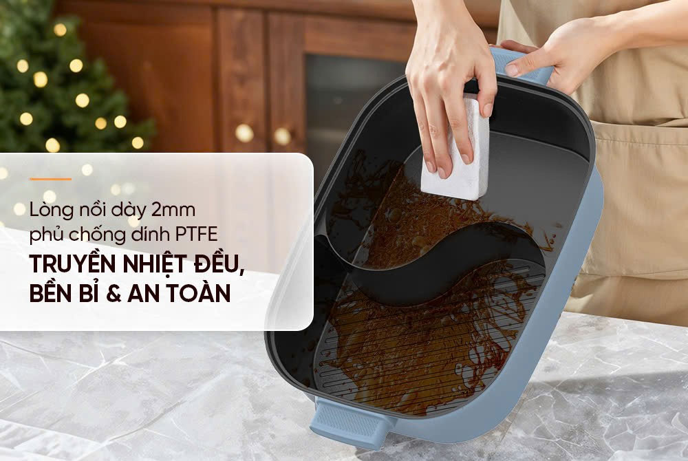 Lòng nồi phủ chống dính PTFE – An toàn và bền bỉ vượt thời gian