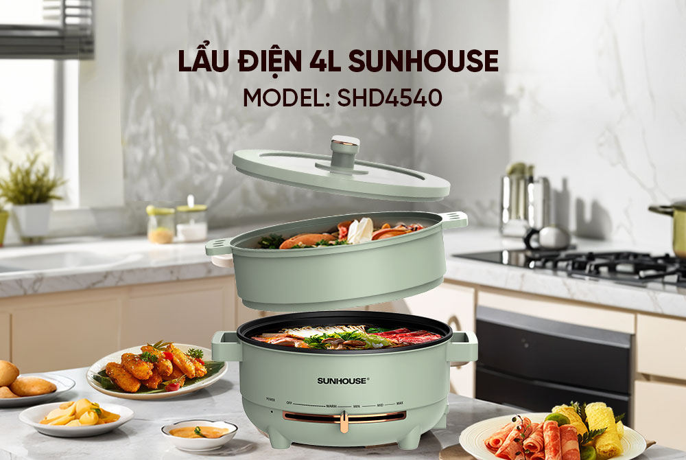 Nồi lẩu điện Sunhouse SHD4540 đa năng 4L