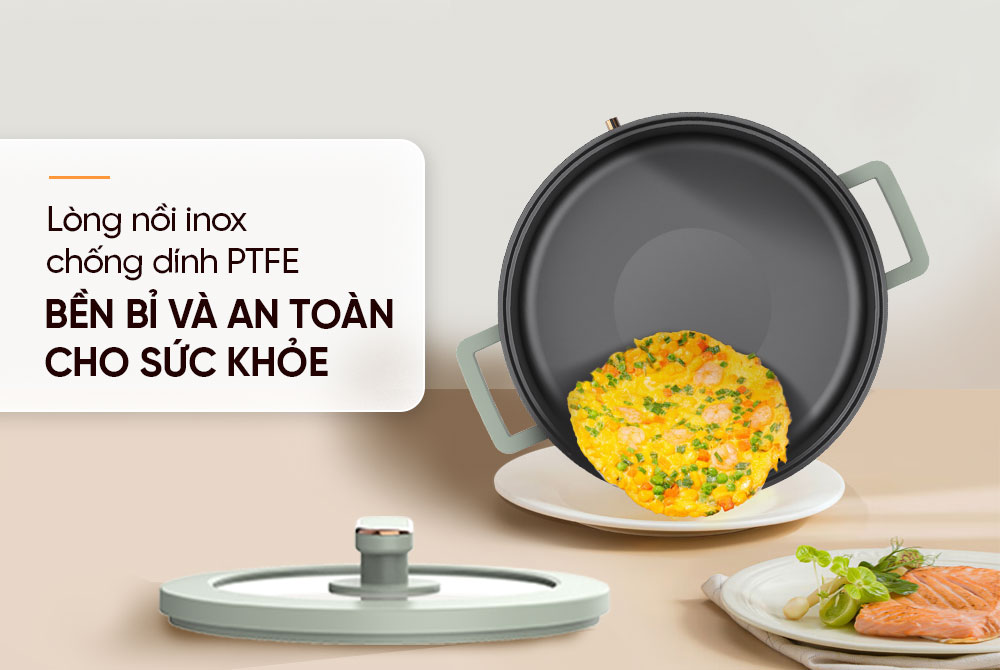 Lòng nồi inox 304 phủ chống dính – An toàn và bền bỉ