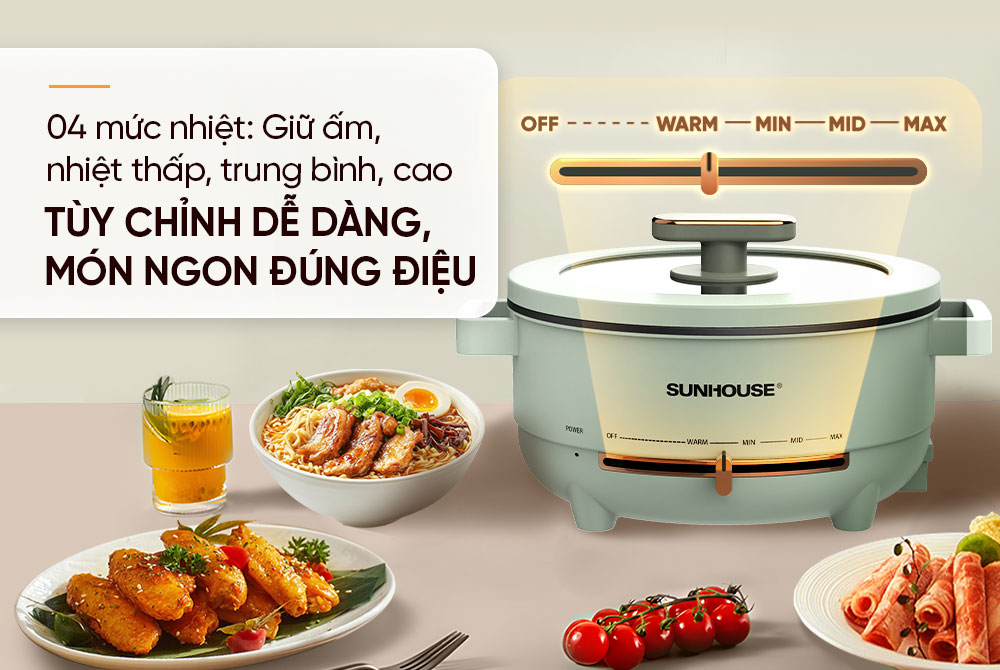 4 chế độ nhiệt – Linh hoạt theo từng món ăn