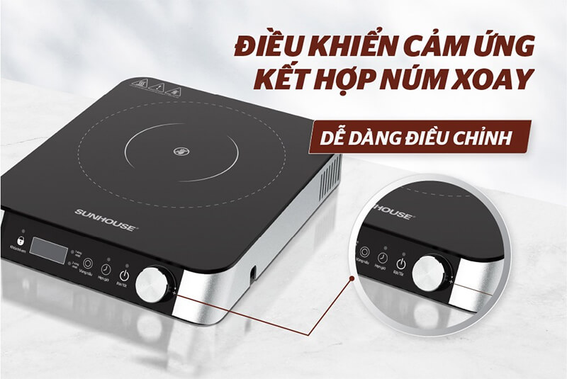 Điều khiển cảm ứng kết hợp núm xoay