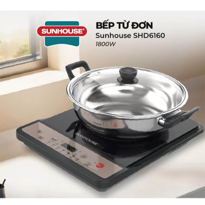 Bếp từ đơn Sunhouse SHD6160 1800W mặt kính Ceramic