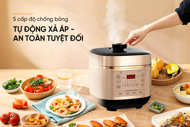 Trang bị 5 cấp độ chống bỏng và tính năng tự động xả áp