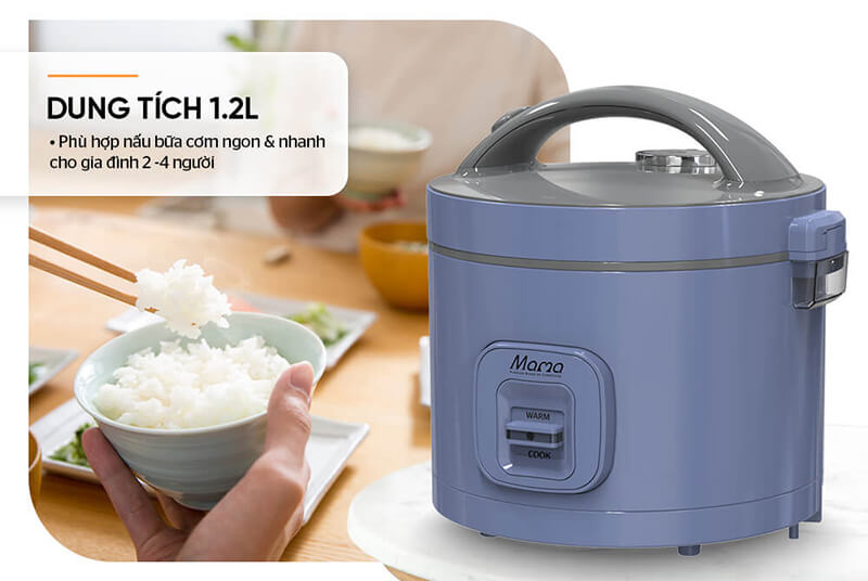 Dung tích 1.2 lít (phù hợp cho 2 – 4 người)
