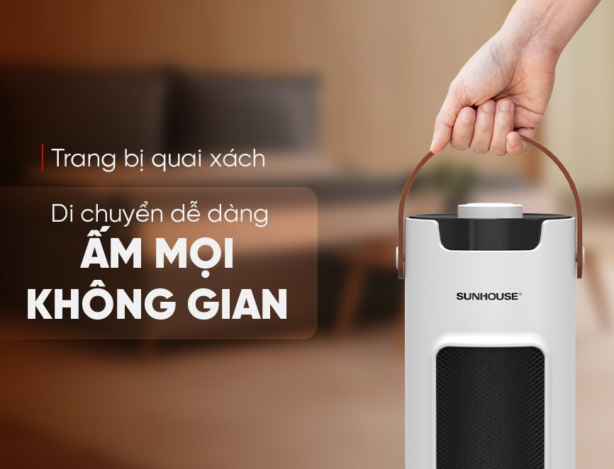 Quạt sưởi gốm Sunhouse  SHD 7060W thiết kế nhỏ gọn