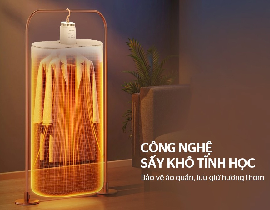 Tủ Sấy Quần Áo Mini Sunhouse SHD2704 phương pháp sấy khô tĩnh học