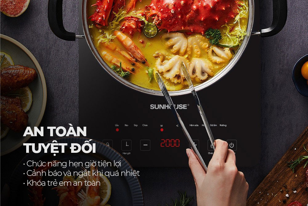 Cảnh báo quá nhiệt, khóa trẻ em an toàn tuyệt đối