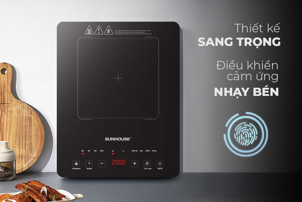 Bảng điều khiển cảm ứng hiển thị tiếng Việt, dễ dàng điều khiển
