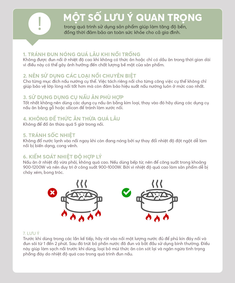 Một số lưu ý quan trọng