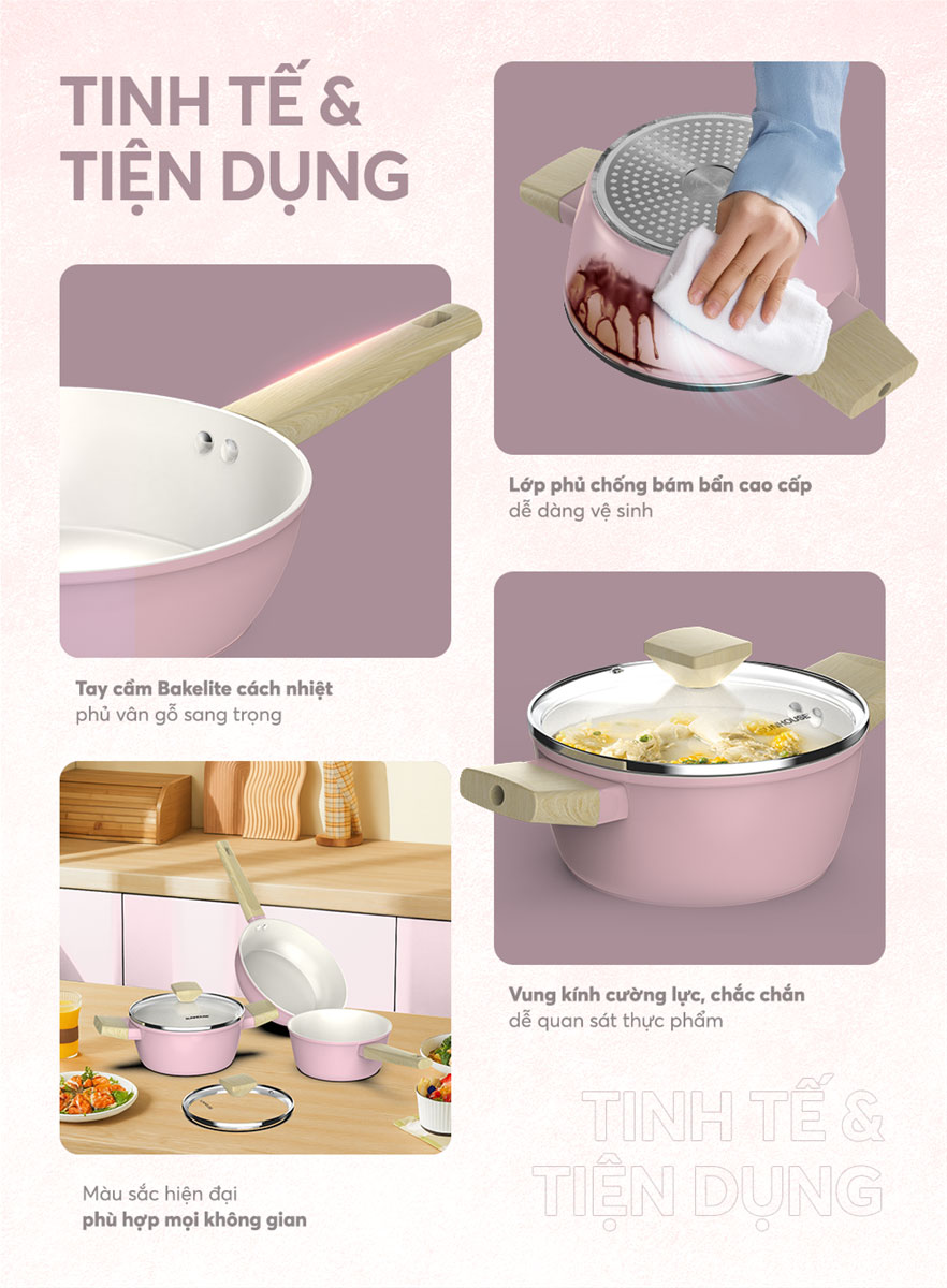 Vung Kính Cường Lực Và Tay Cầm Cách Nhiệt An Toàn