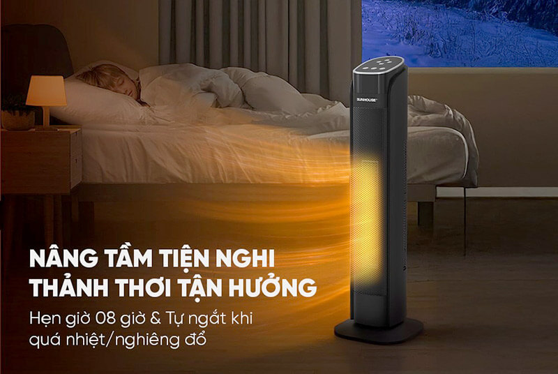 Máy sưởi gốm Sunhouse SHD7077 Nâng tầm tiện nghi thành thơi tận hưởng