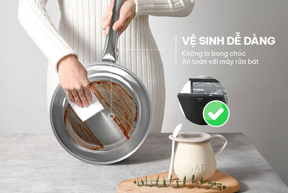 Vệ sinh dễ dàng như lau kính, an toàn 100% với máy rửa bát
