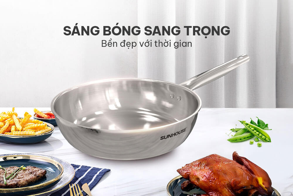Chảo inox đa lớp Sunhouse IN18M6 18cm