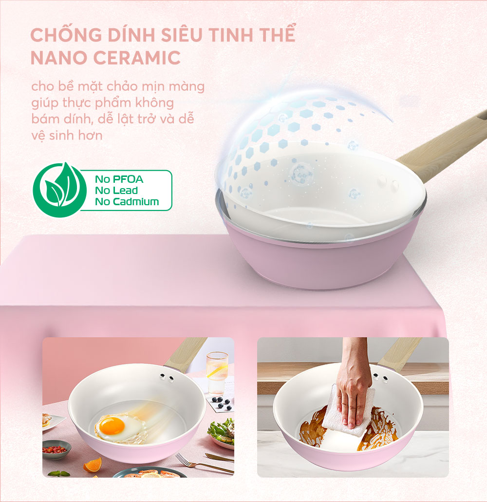 Chống dính siêu tinh thể Nano Ceramic – Mịn màng, bền bỉ, dễ vệ sinh