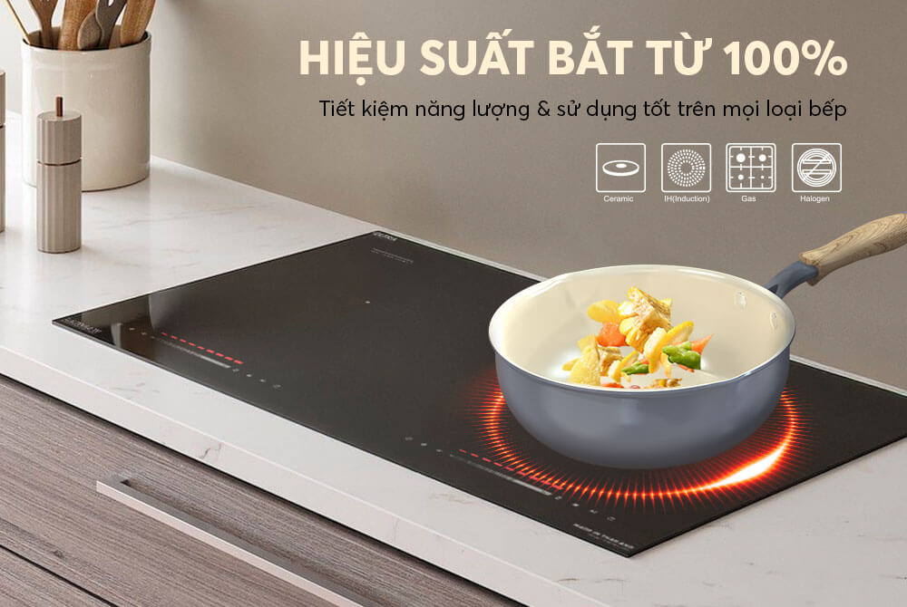 Sử dụng được đa dạng các loại bếp: bếp từ, bếp gas, bếp hồng ngoại