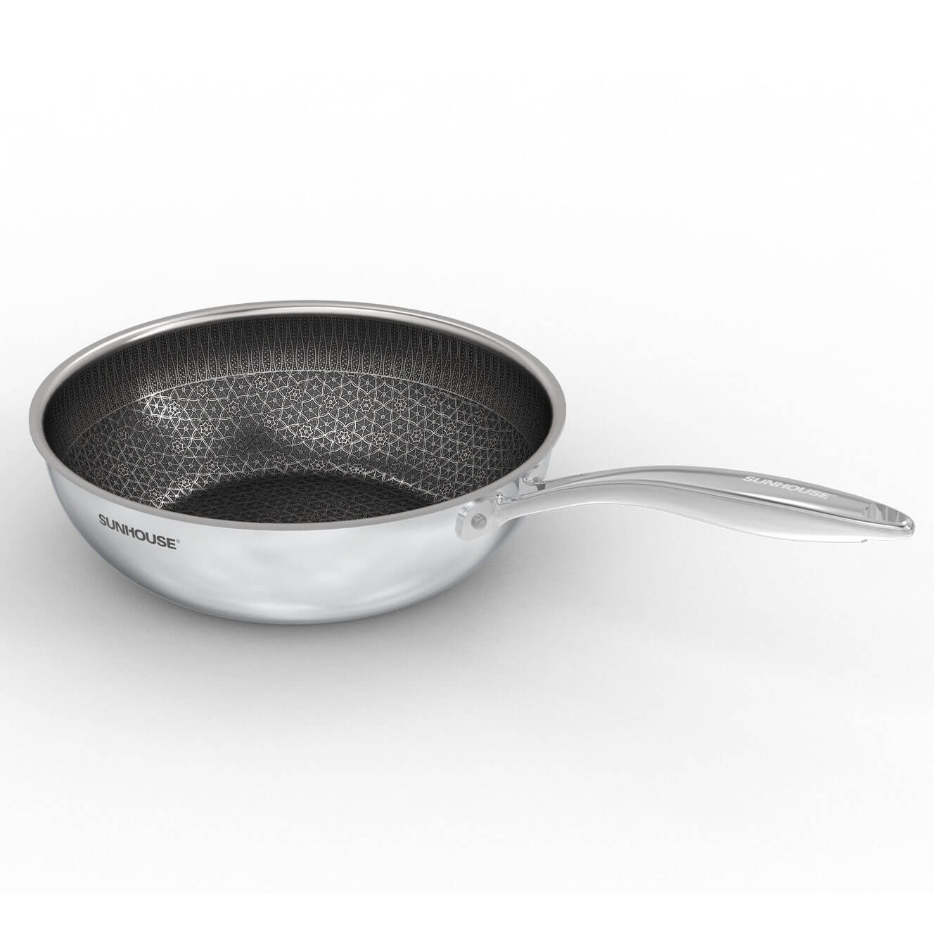 Chảo xào inox Sunhouse Healthy IN28M8 liền khối 28cm