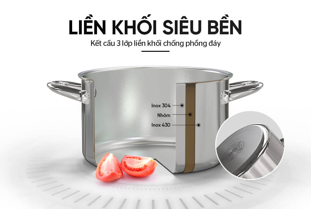 Đáy 3 lớp liền khối dập nguyên tấm – công nghệ chống phồng rộp tuyệt đối, bền bỉ 15 năm