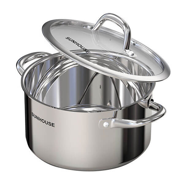 Nồi inox 304 Sunhouse SHG706-24 liền đáy 24cm