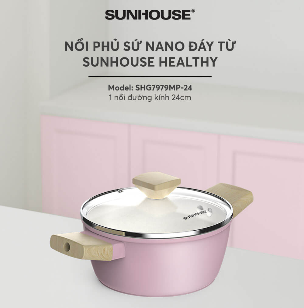 Nồi phủ sứ nano Sunhouse SHG7979MP-24 (24cm)