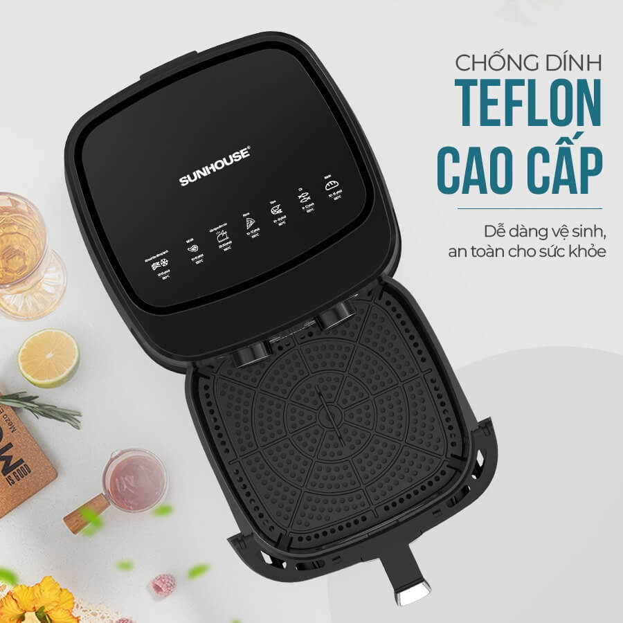 Chống dính Teflon cao cấp của nồi chiên không dầu 10.5L SUNHOUSE SHD4038