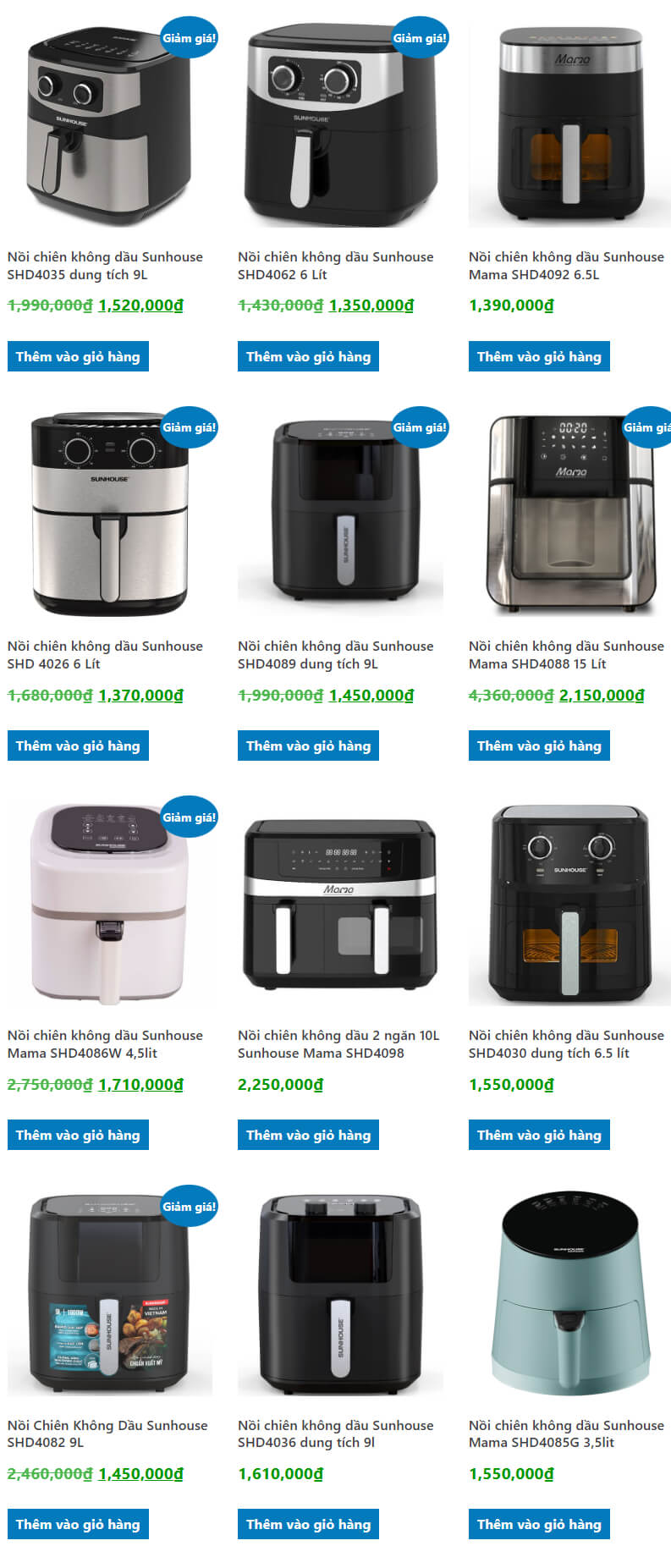 Nồi chiên không dầu Sunhouse là hàng Việt Nam được yêu thích năm 2025