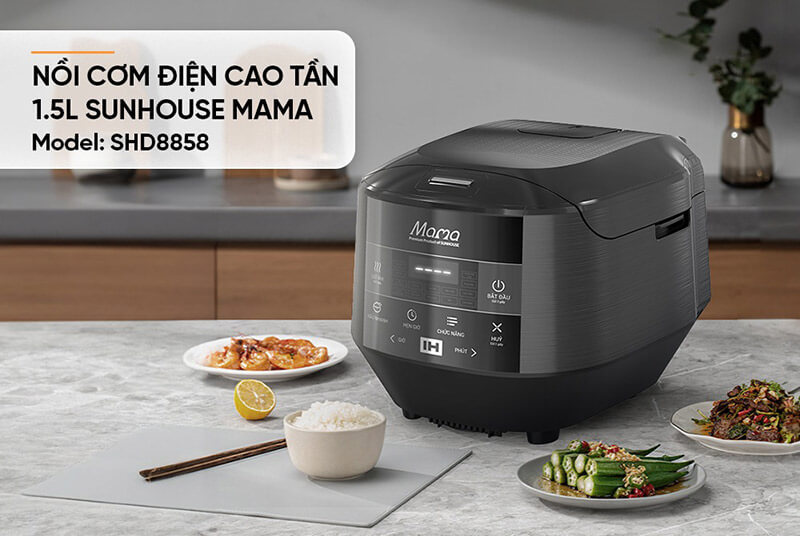 Nồi cơm điện cao tần 1,5 Lít Sunhouse Mama SHD8858