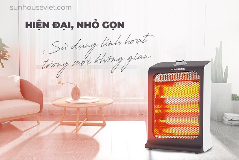 Sưởi Điện 2 Bóng Sunhouse SHD7023 kiểu dáng hiện đại và nhỏ gọn