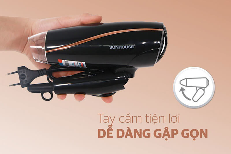 Máy sấy tóc sunhouse SHD2306 tay cầm tiện lợi, dễ dàng gập gọn