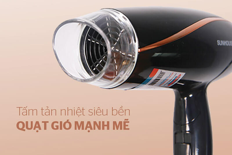 Máy sấy tóc sunhouse SHD2306 tấm tản nhiệt siêu bền, quạt gió mạnh mẽ