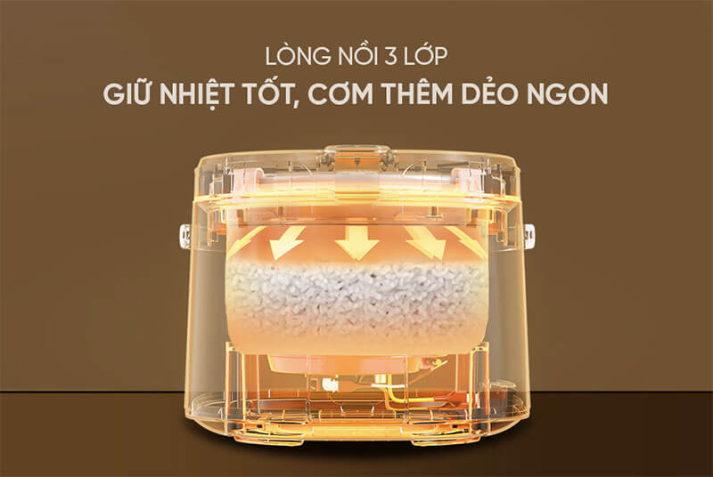 Lòng Nồi Nhôm 3 Lớp Dày – Giữ Nhiệt Ổn Định, Cơm Chín Đều