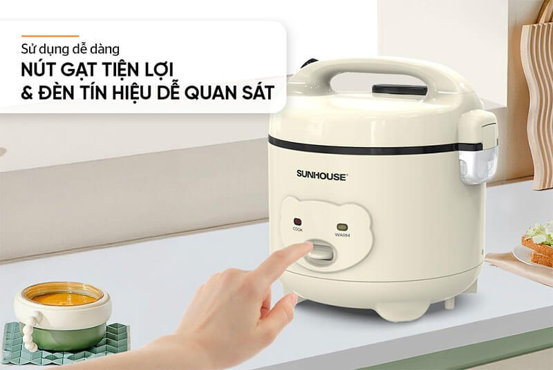 Nút gạt tiện lợi và đèn tín hiệu dễ quan sát