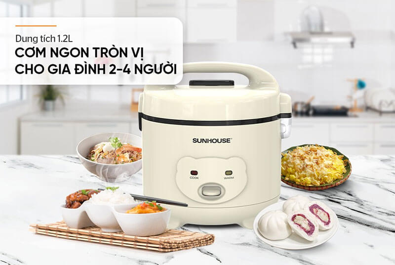 Dung tích 1.2L – lý tưởng cho gia đình 2-4 người