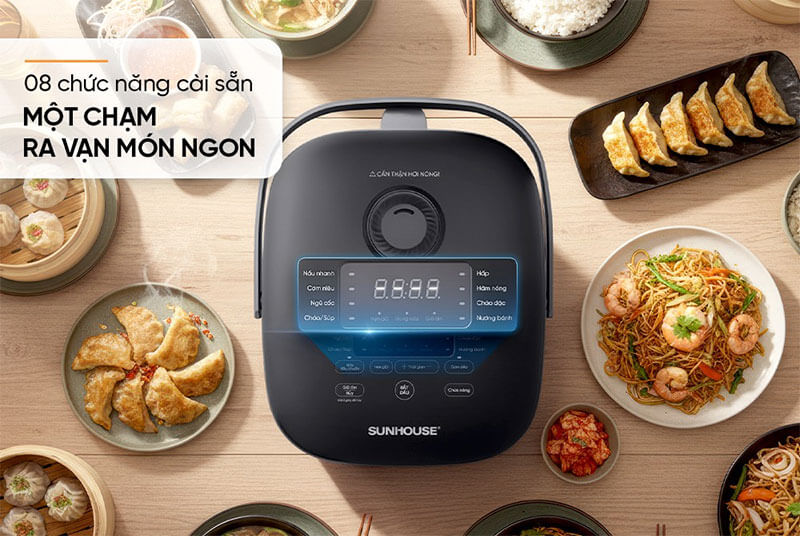 8 chức năng nấu sẵn, linh hoạt vạn món ngon chỉ với một chạm