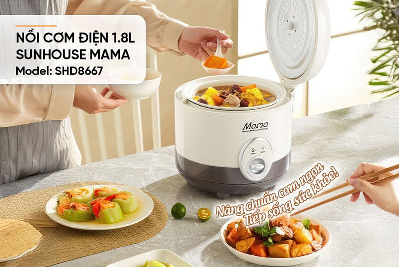 Nồi cơm điện Sunhouse Mama SHD8667 1.8L