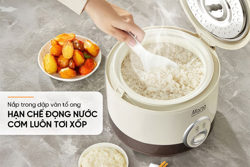 Nắp trong vân tổ ong – Cơm tơi xốp, không đọng nước