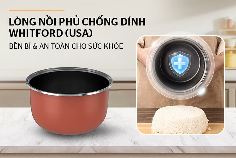 Lòng nồi phủ chống dính Whitford (USA) – bền bỉ và an toàn