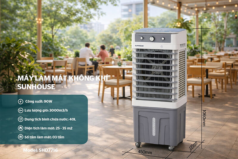 Máy làm mát không khí Sunhouse SHD7716 90W