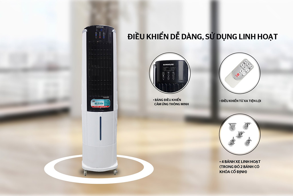 Máy làm mát không khí Sunhouse SHD7737 điều khiển dễ dàng và linh hoạt