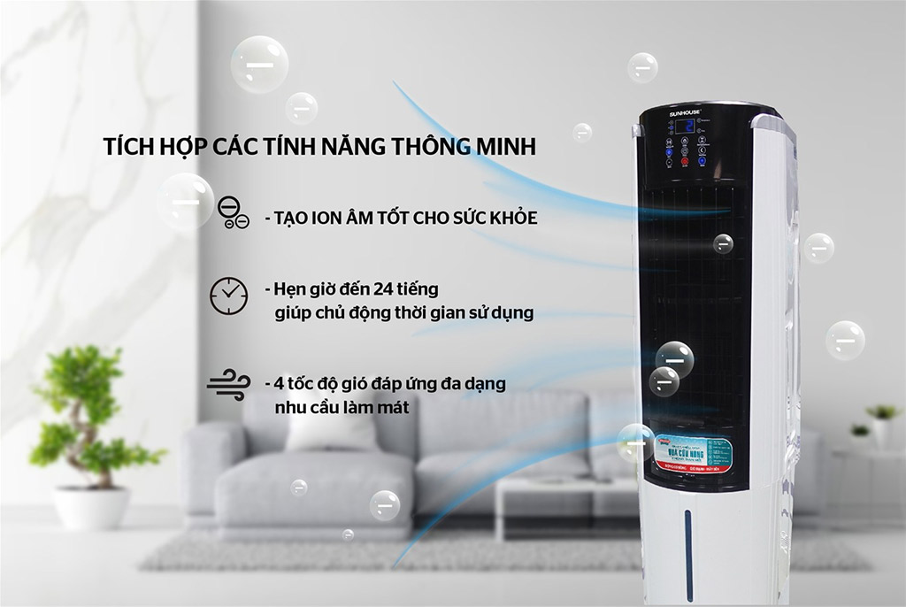 Máy làm mát không khí Sunhouse SHD7737 tích hợp nhiều tính năng thông minh